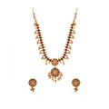 Elegant Brass Kempu Chain Jewellery Set (Multicolor, Free Size)