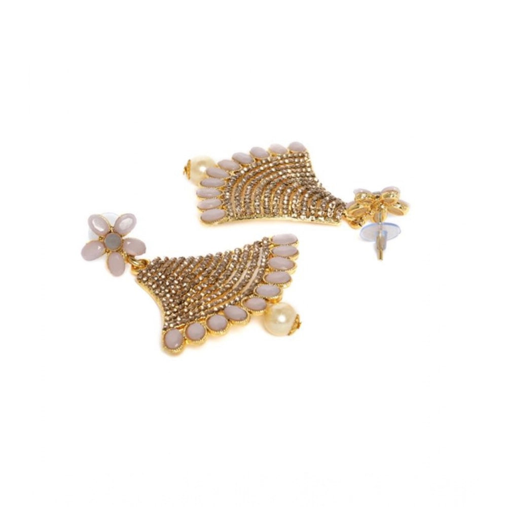 Rose Gold Plated Alloy Earrings (Gold) – Design 01