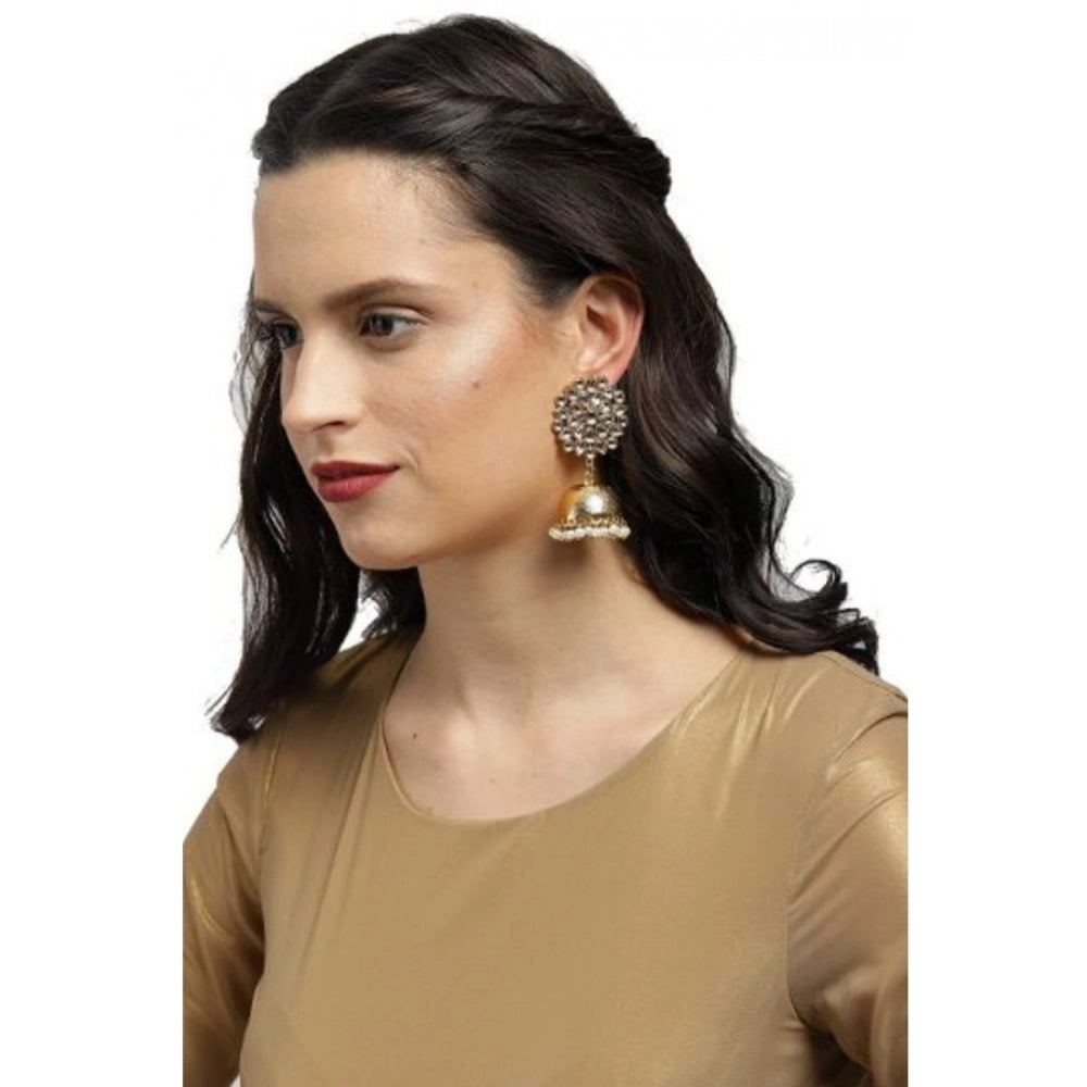 Rose Gold Plated Alloy Earrings (White)
