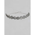 Rose Gold Plated Alloy Choker (Silver & Black)