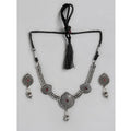 Rose Gold Plated Alloy Necklace & Earrings Set (Silver) – Design 03