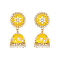 Rose Gold Plated Alloy Earrings (Yellow) – Design 02