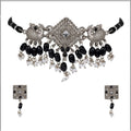 Rose Gold Plated Alloy Necklace & Earrings Set (Silver) – Design 04