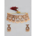 Rose Gold Plated Alloy Necklace & Earrings Set (Gold) – Design 03