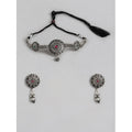 Rose Gold Plated Alloy Necklace & Earrings Set (Silver) – Design 02