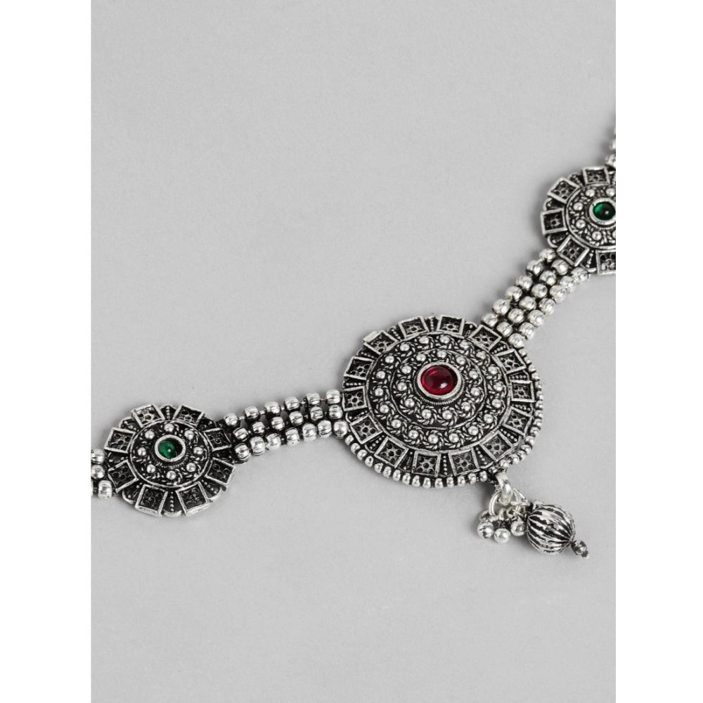 Rose Gold Plated Alloy Necklace & Earrings Set (Silver) – Design 01