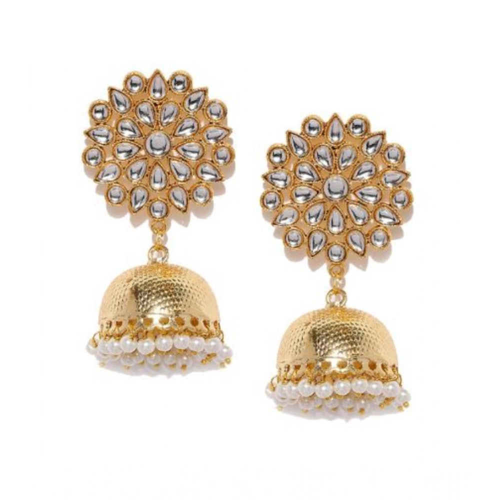 Rose Gold Plated Alloy Earrings (White)