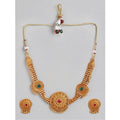 Rose Gold Plated Alloy Necklace & Earrings Set (Multicolor)