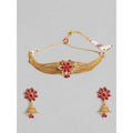 Rose Gold Plated Alloy Necklace & Earrings Set (Gold) – Design 01