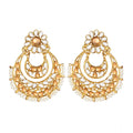 Rose Gold Plated Alloy Kundan Earrings & Mangtikka (White & Gold)