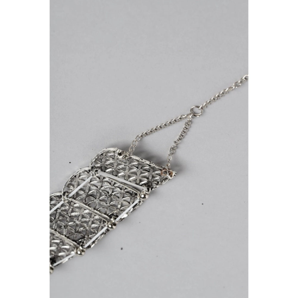 Rose Gold Plated Alloy Choker (Silver)