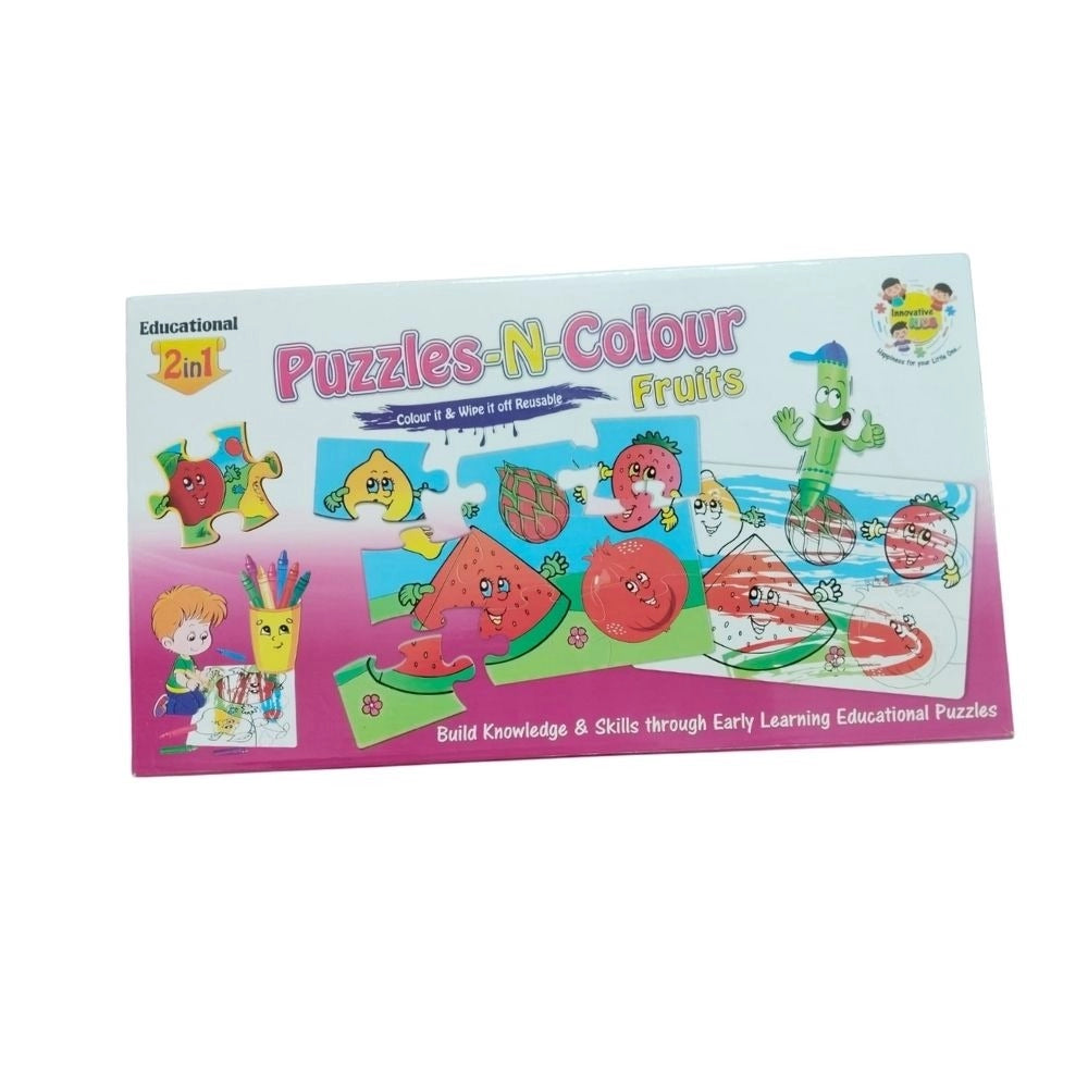 2 In 1 Puzzle & ColorsFtruit – 3+ Years