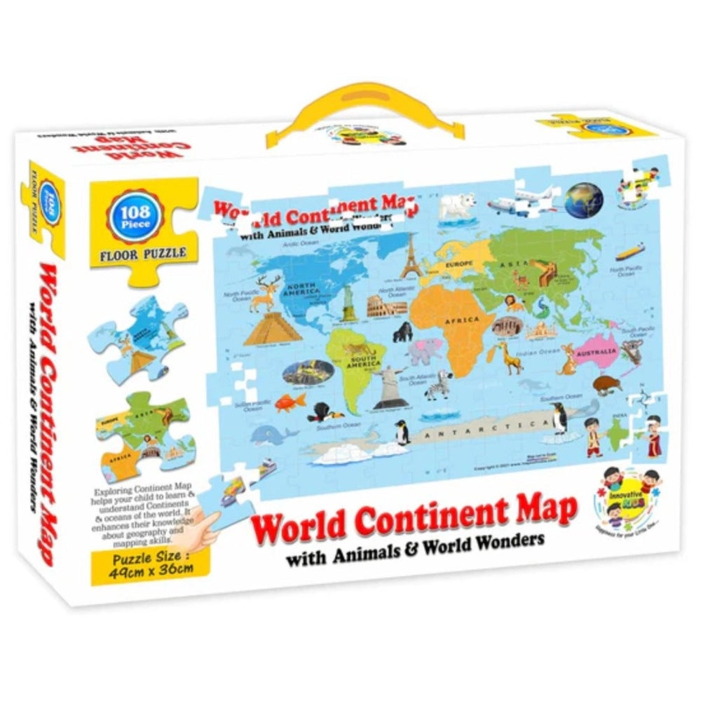 World Continent Map – 3+ Years