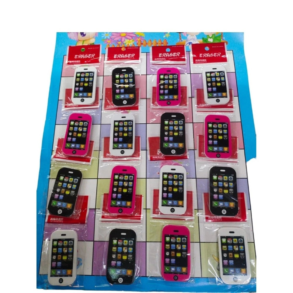 Pack of 5 Mobile Eraser for Kids for School Use Eraser for Girls and Boys for Return Gift Item, Multicolor – 3+ Years