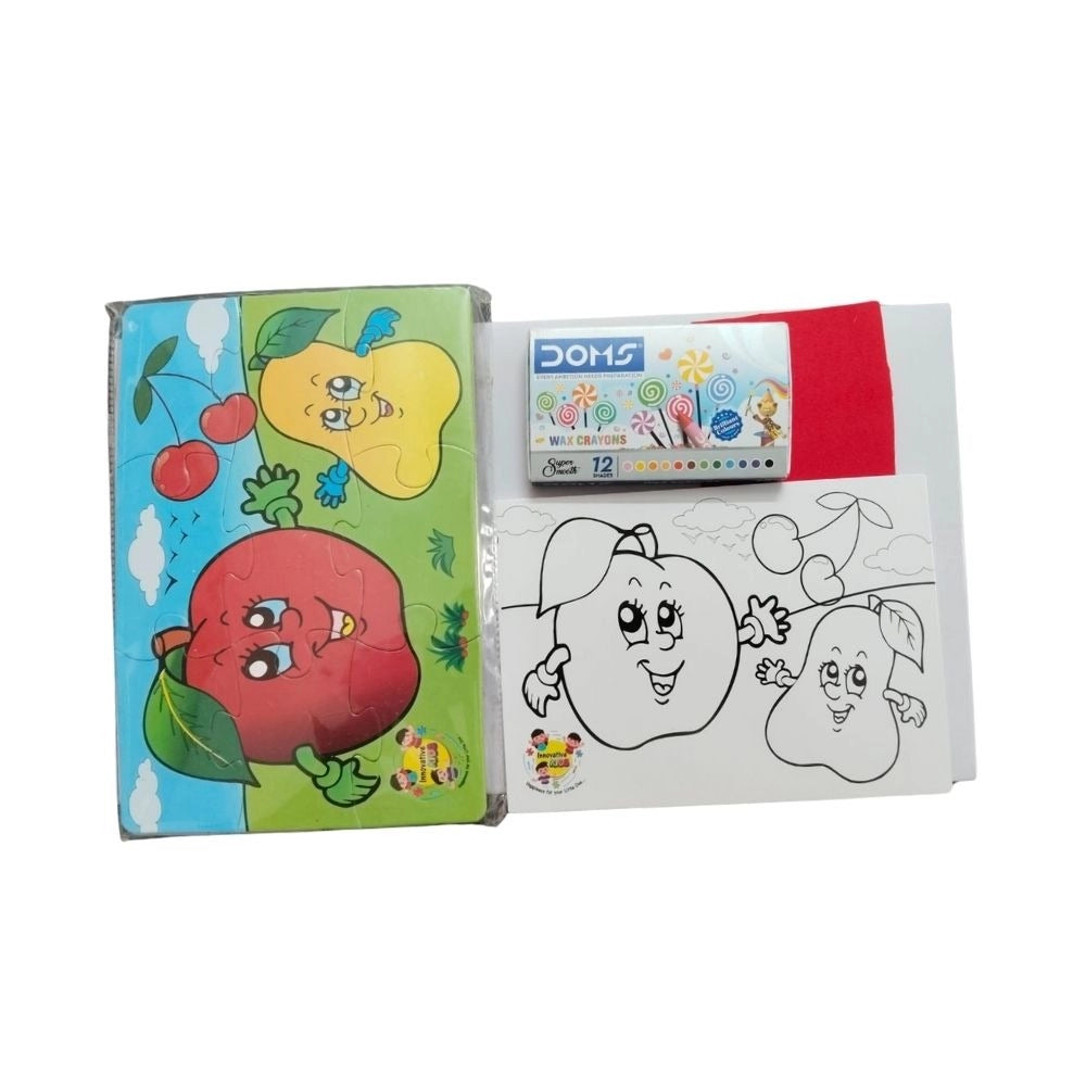 2 In 1 Puzzle & ColorsFtruit – 3+ Years