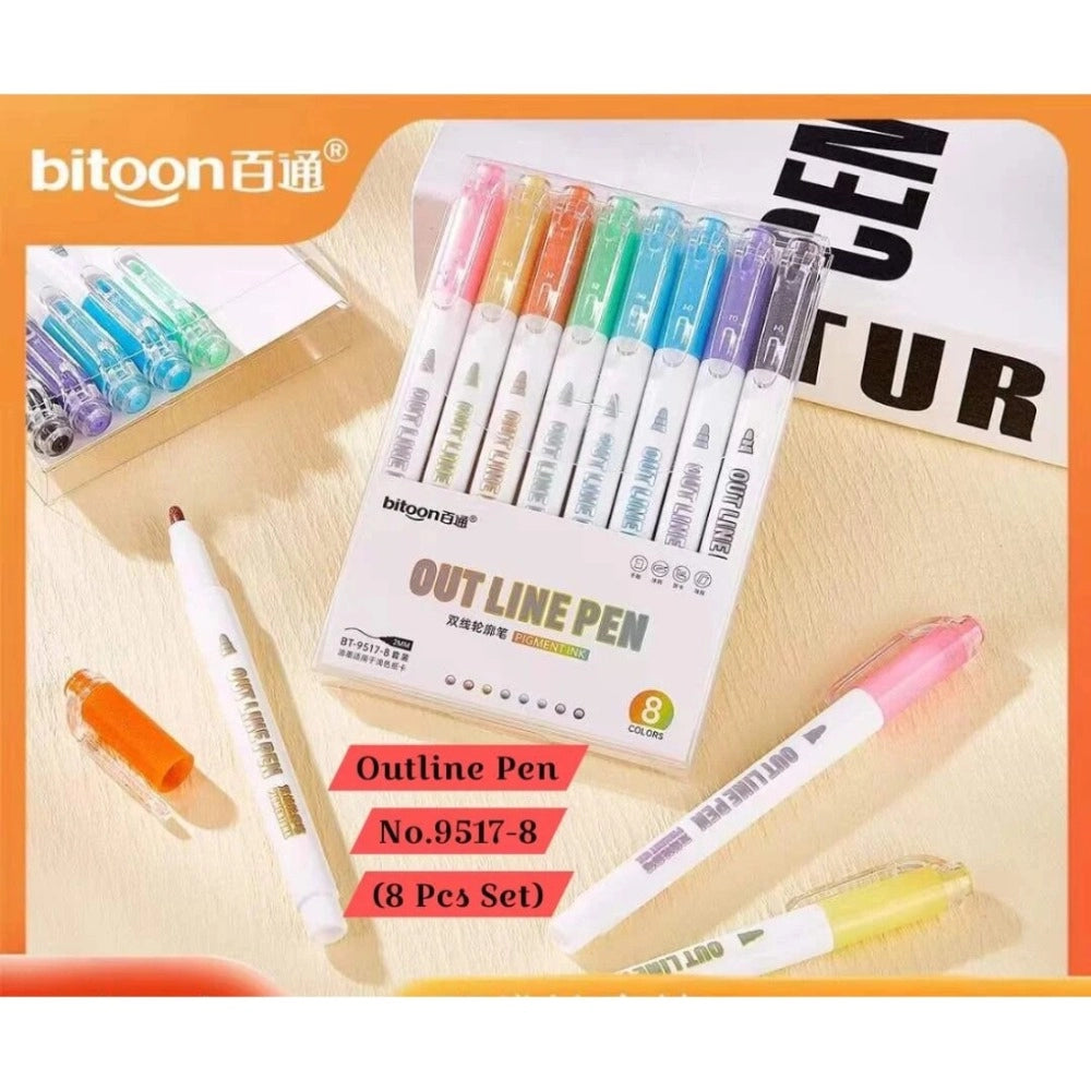 8-Piece Set Outline Pen No.9517-8 – 5+ Years