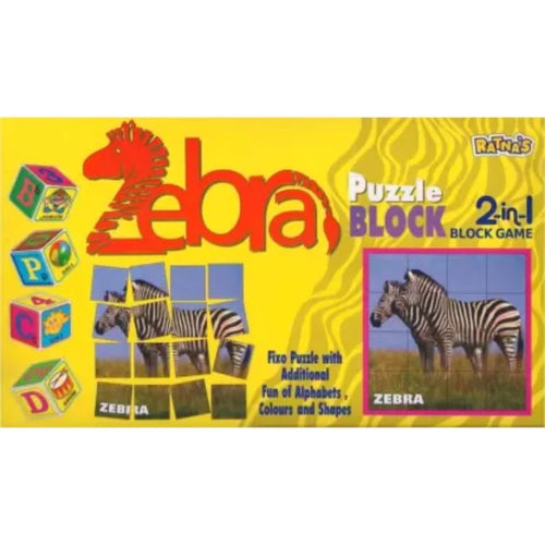 2 In 1 Zebra Puzzle And Blocks – 3+ Years