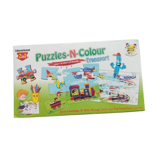 2 In 1 Puzzle & Colors-Transport – 3+ Years