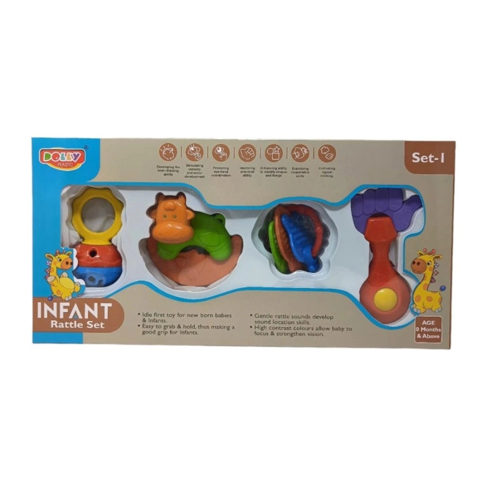 Infant Rattle Set (4-Piece) – 3+ Months