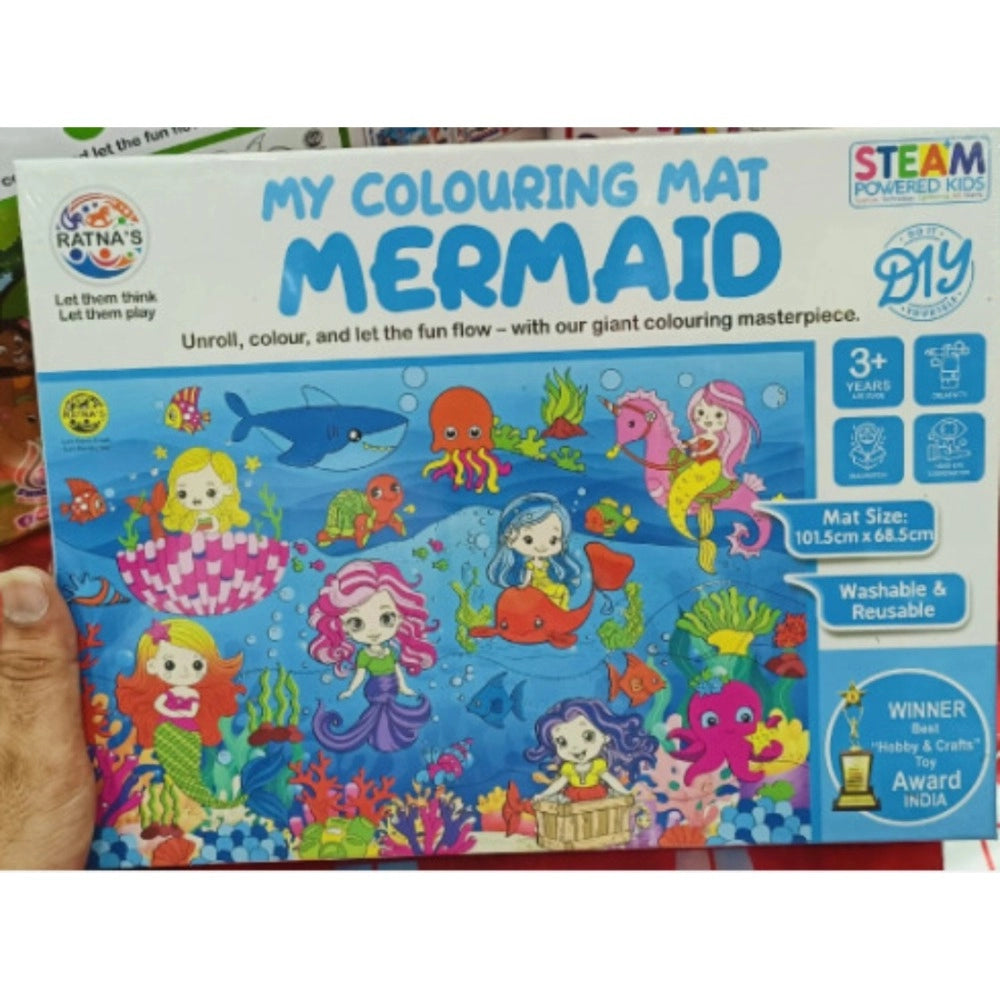 Mermaid Printed Colouring Mat – 3+ Years