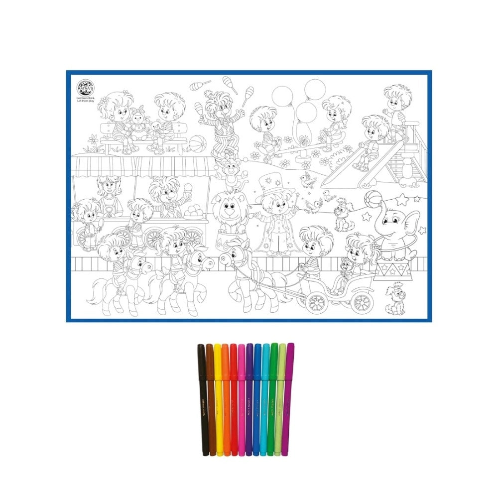 Carnival Printed Colouring Mat – 3+ Years