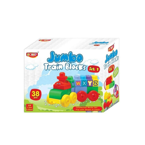 38-Piece Set Jumbo Train Blocks – 3+ Years