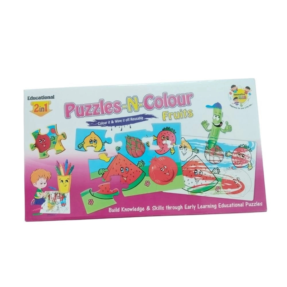 2 In 1 Puzzle & ColorsFtruit – 3+ Years