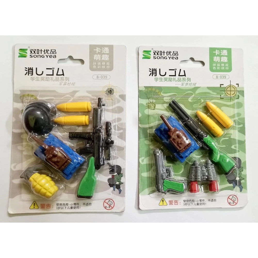 Pack of 2 Military Design Pencil Erasers – 3+ Years