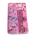 8-Piece Set Unicorn Metal Pencil Box With 4 Pencils, 1 Sharpener, 1 Eraser And 1 Pencil Cap – 3+ Years