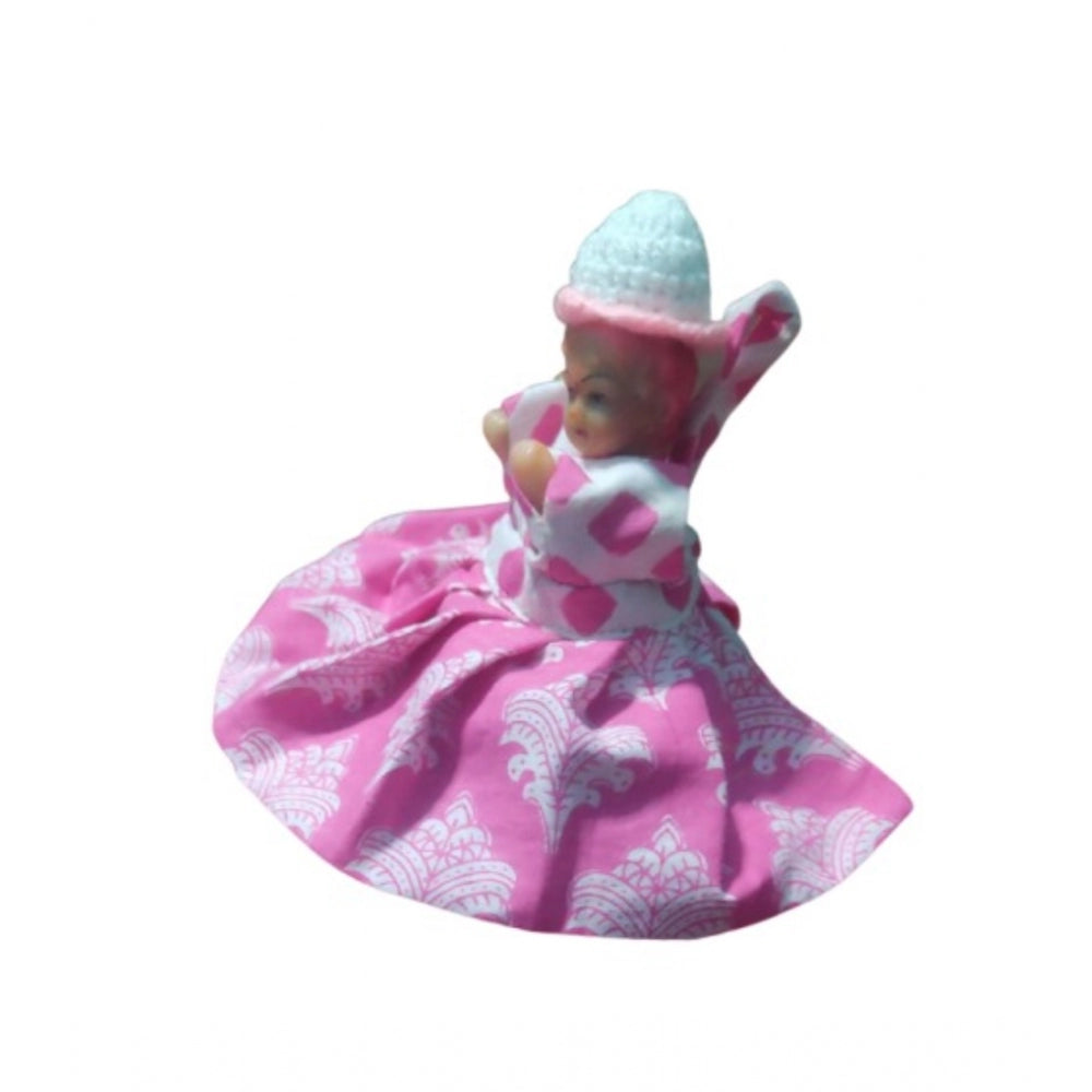 Laddu Gopal Cotton Dress Size: 0 To 6 (Pink)