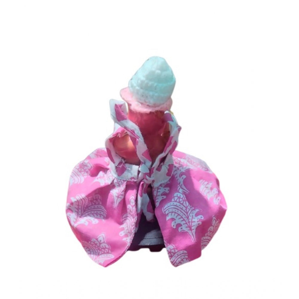 Laddu Gopal Cotton Dress Size: 0 To 6 (Pink)