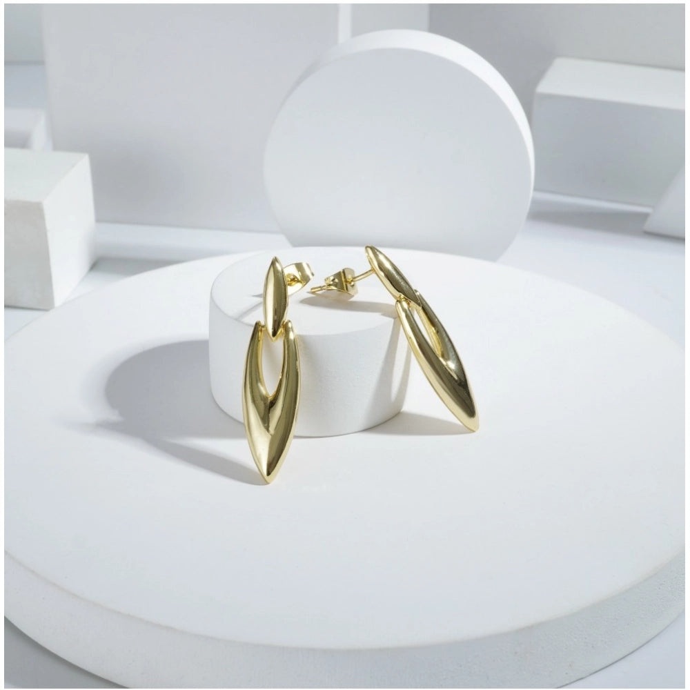 brassNew Gold Tone Polish Mini Office Earrings (Gold Plated)