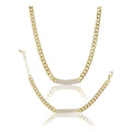 Stainless Steel Gold Polish Polish Hand Bracelet And Necklace (Gold Plated)