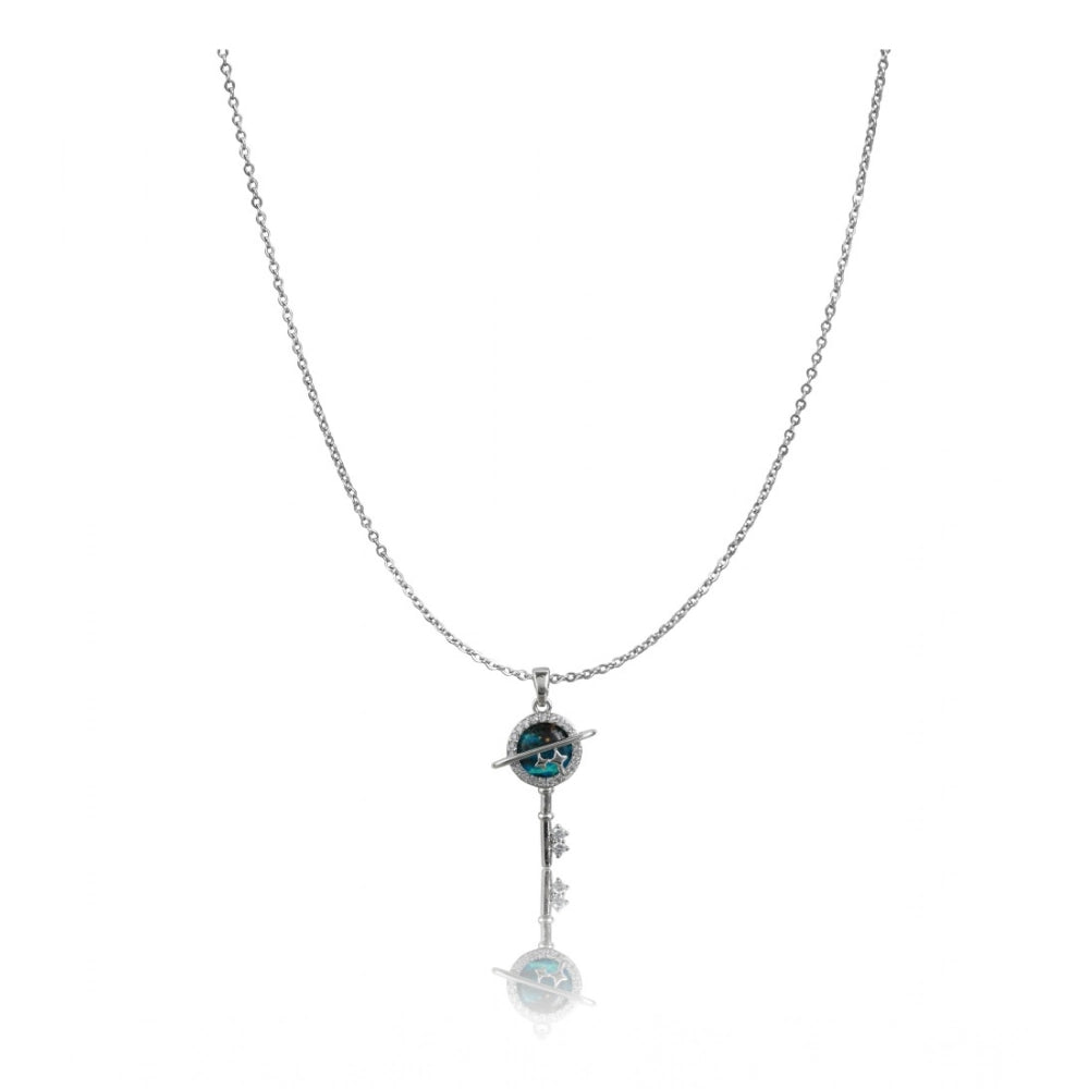Stainless Steel Key Design Delicate Chain (Silver Plated)