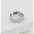Stainless Steel Silver Polish Free Size Western Finger Ring (Silver Plated)