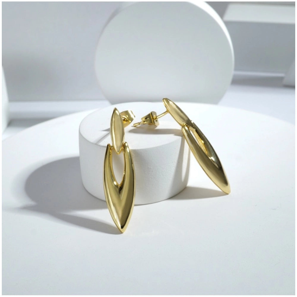 brassNew Gold Tone Polish Mini Office Earrings (Gold Plated)