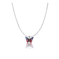 Stainless Steel Colorful Butterfly Pendant Dailywear chain (Silver Plated)