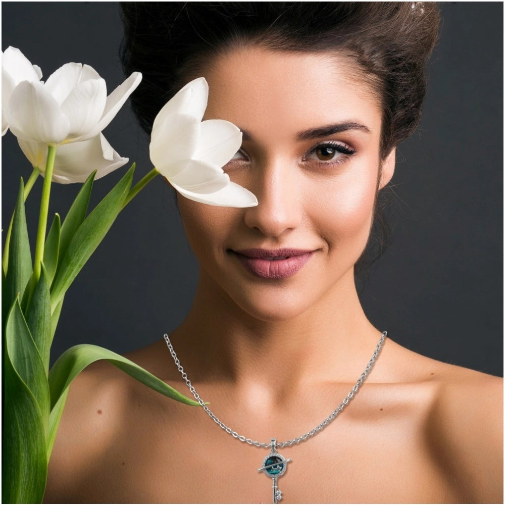 Stainless Steel Key Design Delicate Chain (Silver Plated)