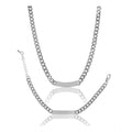 Stainless Steel Silver Polish Hand Bracelet And Necklace (Silver Plated)