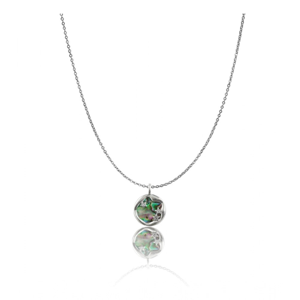 Stainless Steel Galaxy Pendant Delicate Chain (Silver Plated)