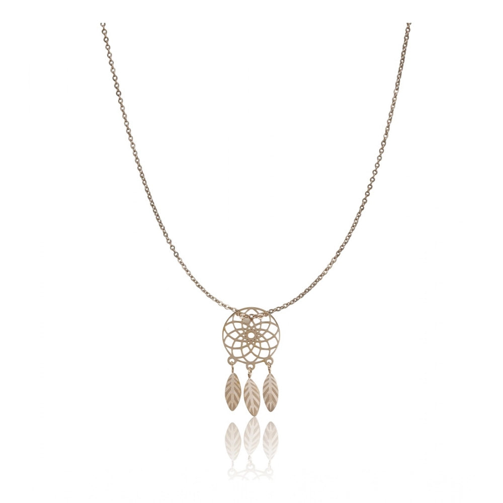 Stainless Steel Dream Catcher Pendant Delicate Chain (Gold Plated)