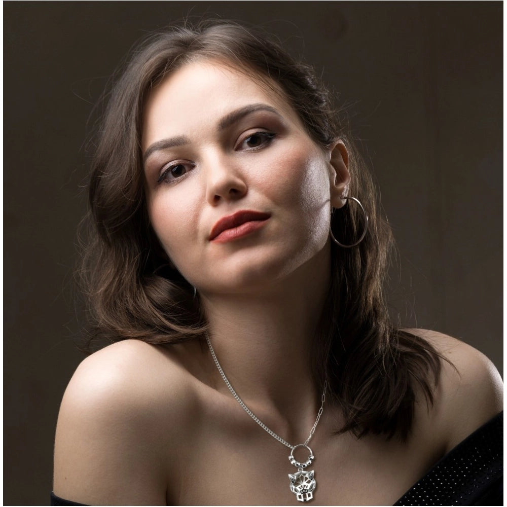 Stainless Steel Imported Gen-z Pendant Chain (Silver Plated)