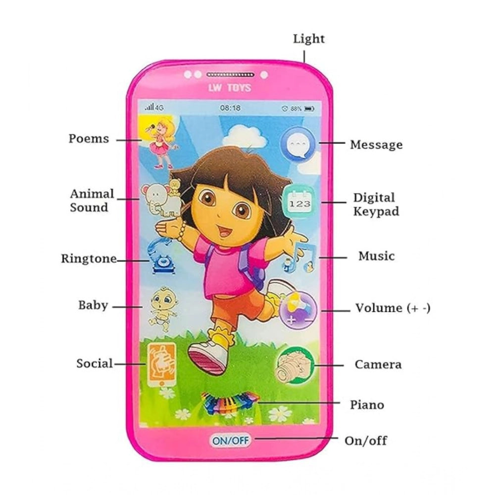 Plastic Mobile Smartphone With Touch Screen And Multiple Sound Effects (Multicolor)