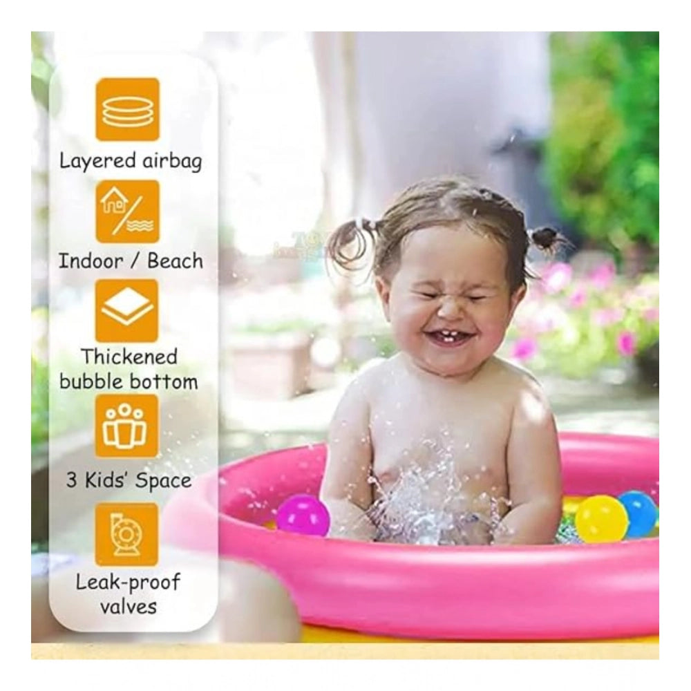 Plastic Bath Tub With Pump 2 Ft Round For Kids (Multicolor)