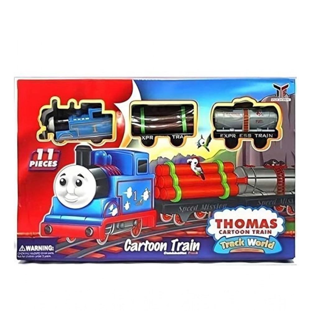 Plastic Thomas Express Train 11-Piece Toy Set With Tracks (Multicolor)