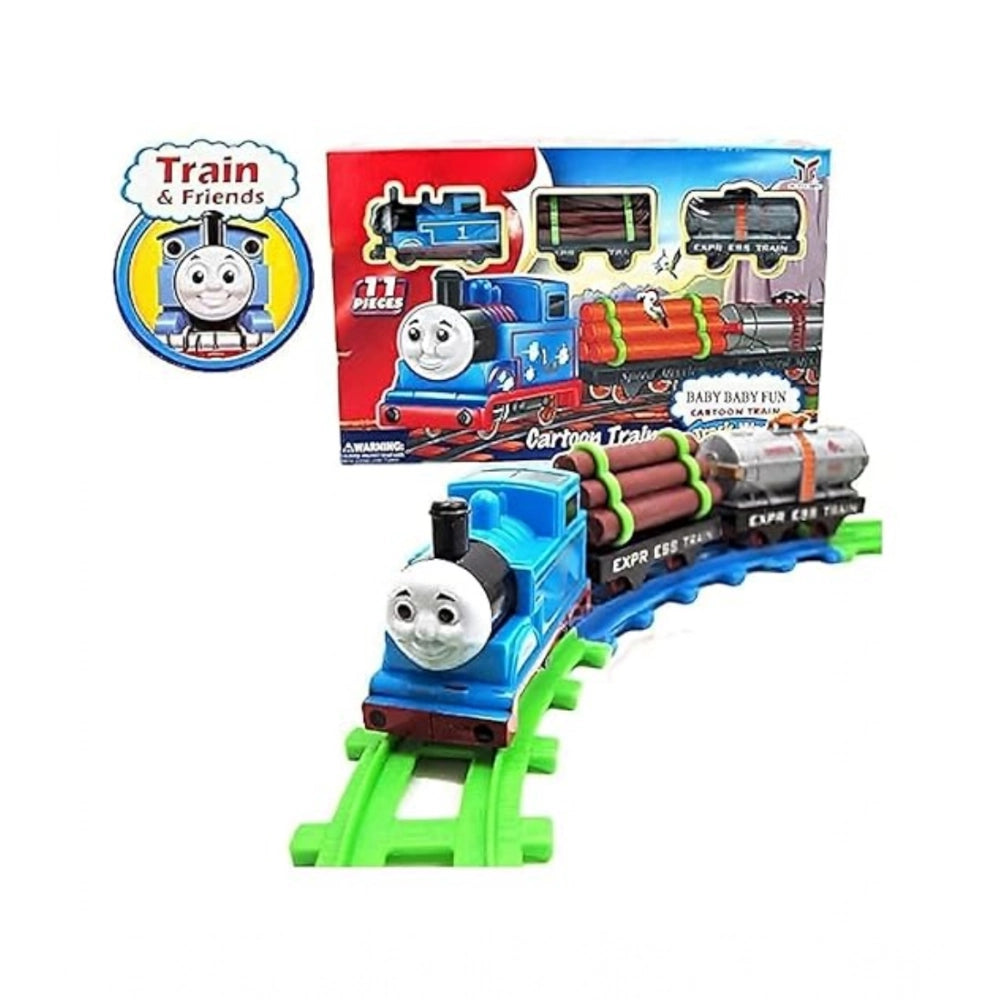 Plastic Thomas Express Train 11-Piece Toy Set With Tracks (Multicolor)