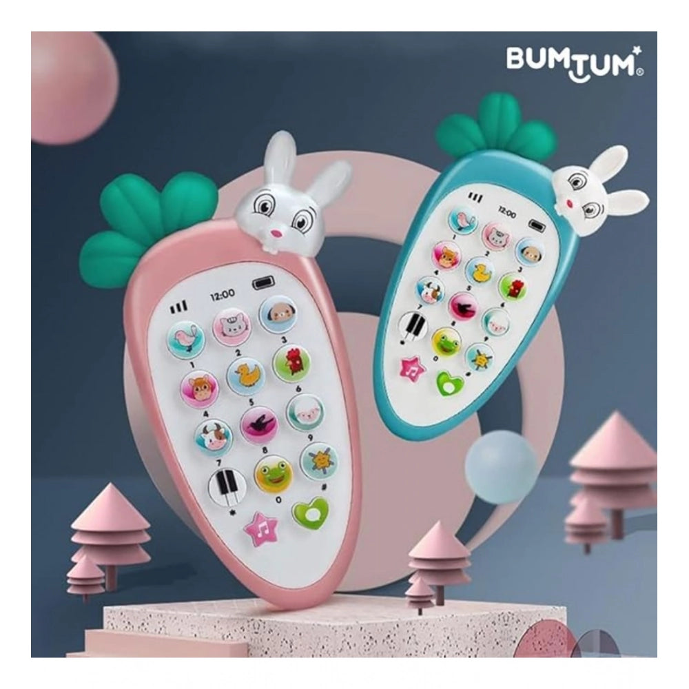 Plastic Rabbit Mobile Phone Toy For Kids With Music And Light Early Educational Smart Phone (Multicolor)