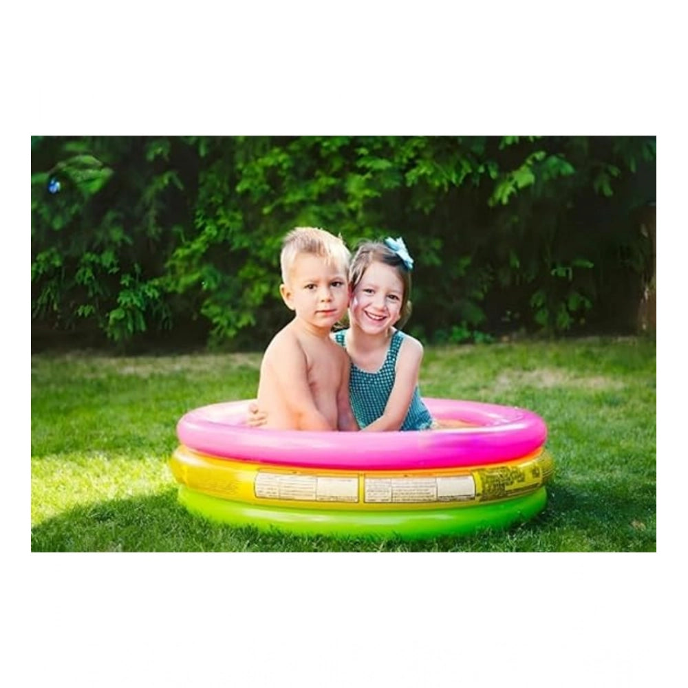 Plastic Bath Tub With Pump 2 Ft Round For Kids (Multicolor)