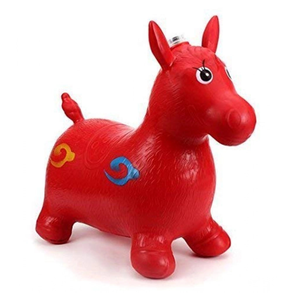 ‎‎Plastic Inflatable Jumping And Riding Horse Air Animal Shape Jumping Toys (Multicolor)