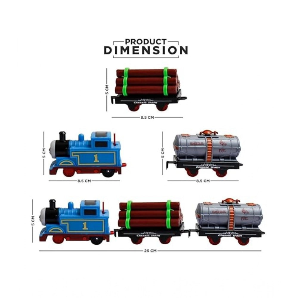 Plastic Thomas Express Train 11-Piece Toy Set With Tracks (Multicolor)